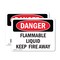Signmission Flammable Liquid Keep Fire Away Danger Sign, Vinyl Decal, 10in W x 7in L, 2PK OS-2PACK-DS-D-710-L-2347 - alternate 1